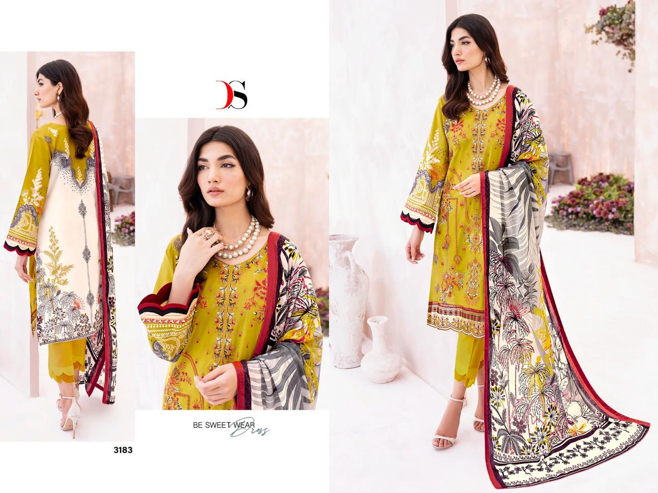 Deepsy Cheveron 8 Cotton Pakistani Suits Catalog
